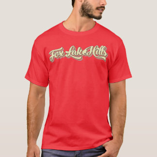 Fo Lake Hills T Retro Art Baseball Font Vintage 14 T-Shirt