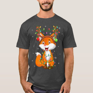 Fo Xmas Lighting Reindeer Hat Fo Christmas T-Shirt
