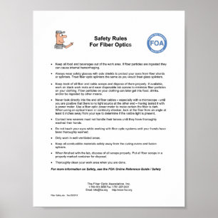 FOA Safety Rules For Fibre Optics, Small Poster