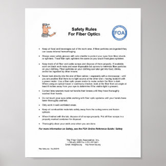 FOA Safety Rules For Fibre Optics, Small Poster