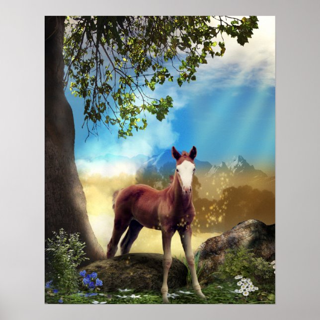 Foal Horse in Paradise Poster (Front)