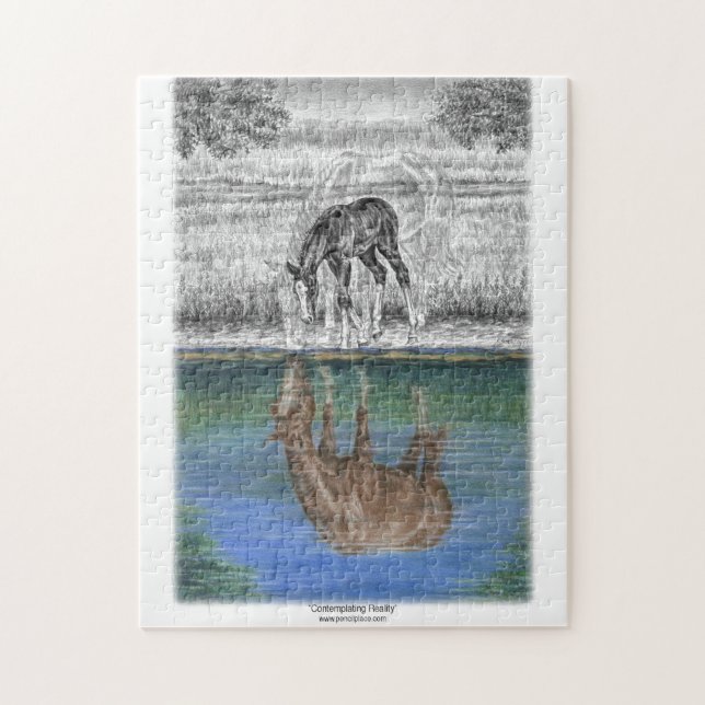 Foal Water Reflection of Horse Jigsaw Puzzle (Vertical)