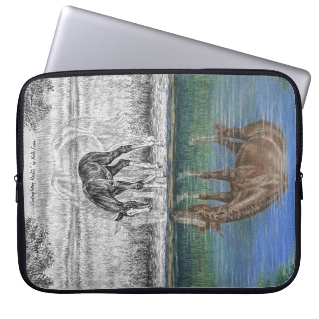 Foal Water Reflection of Horse Laptop Sleeve (Front)