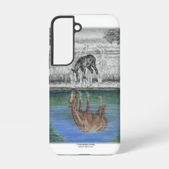Foal Water Reflection of Horse Samsung Galaxy S22 Case (Back)