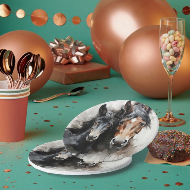 Foal with his mother paper plate (Multi)