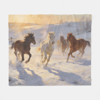 Foals at Play Fleece Blanket