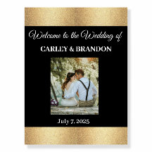 Foam Board - Wedding Welcome Sign, Black & Gold