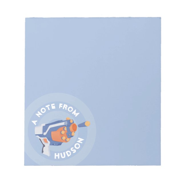 Foam dart gun party design notepad (Front)