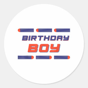 Foam Dart War Birthday Boy Shirt Classic Round Sticker