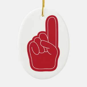 Foam Finger Ceramic Tree Decoration