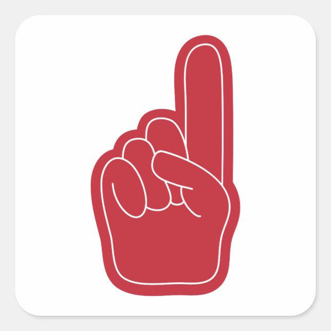 Foam Finger Square Sticker (Front)