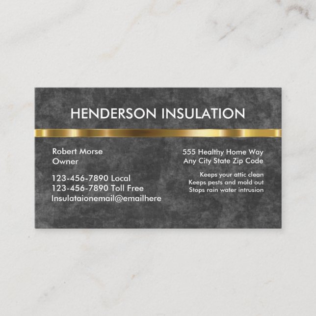 Foam Insulation Business Cards (Front)