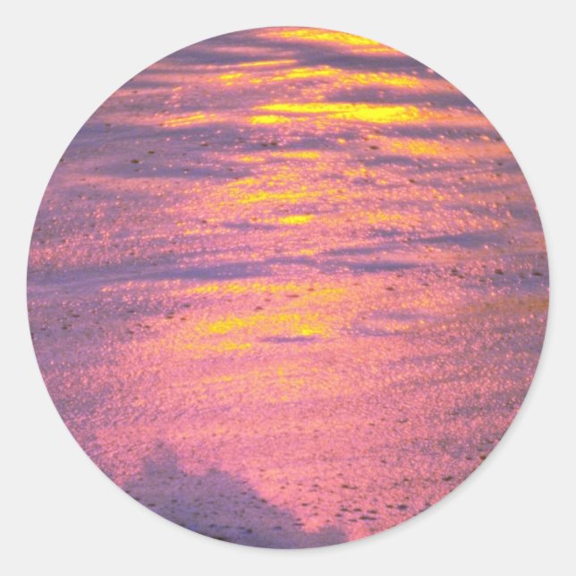 Foam On Rough, Wavy Water Classic Round Sticker (Front)