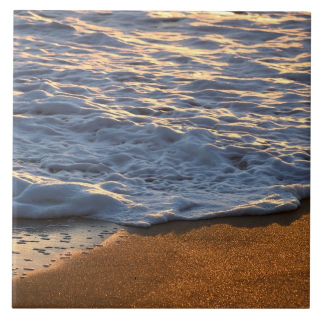 Foam surf wave at the ocean beach  ceramic tile (Front)