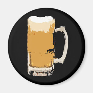 Foamy Mug Of Beer Pop Art Magnet