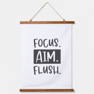 Focus Aim Flush Novelty Bathroom Banner Sign Hanging Tapestry