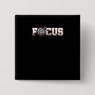 Focus Archery Archer Bullseye Bow And Arrow 15 Cm Square Badge