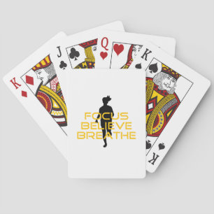 Focus Believe Breathe Yellow Running Fitness Playing Cards