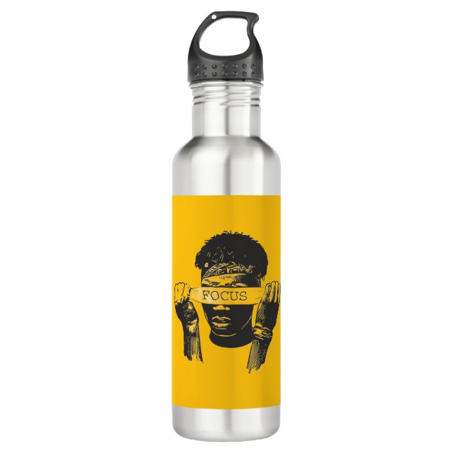 Focus Blindfold Motivational Street Art Illustrati 710 Ml Water Bottle (Front)