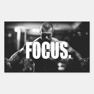 FOCUS - "Body building" Motivational Rectangular Sticker