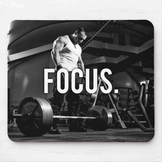 FOCUS - "Body building" Workout Motivational Mouse Pad (Front)