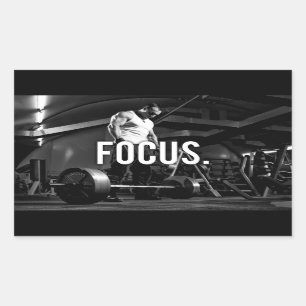 FOCUS - "Body building" Workout Motivational Rectangular Sticker