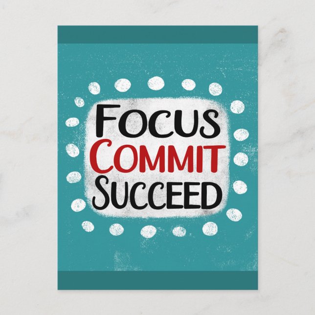 Focus Commit Succeed Postcard (Front)