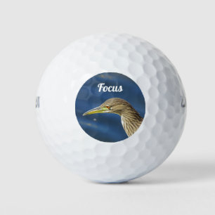 Focus Concentration Brown Bird Serious Golfer Golf Balls