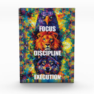 Focus Discipline Execution Eagle Lion Wolf Motivat Photo Block