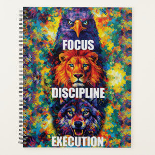 Focus Discipline Execution Eagle Lion Wolf Motivat Planner