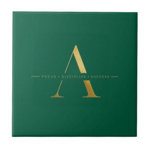 Focus Discipline Success Minimalist Gold Design Ceramic Tile