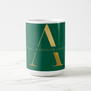 Focus Discipline Success Minimalist Gold Design Coffee Mug