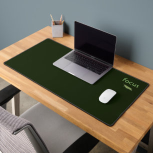 Focus Grasshopper on Deep Dark Green Desk Mat