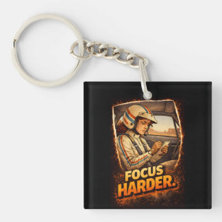 Focus Harder – Discipline & Performance Key Ring
