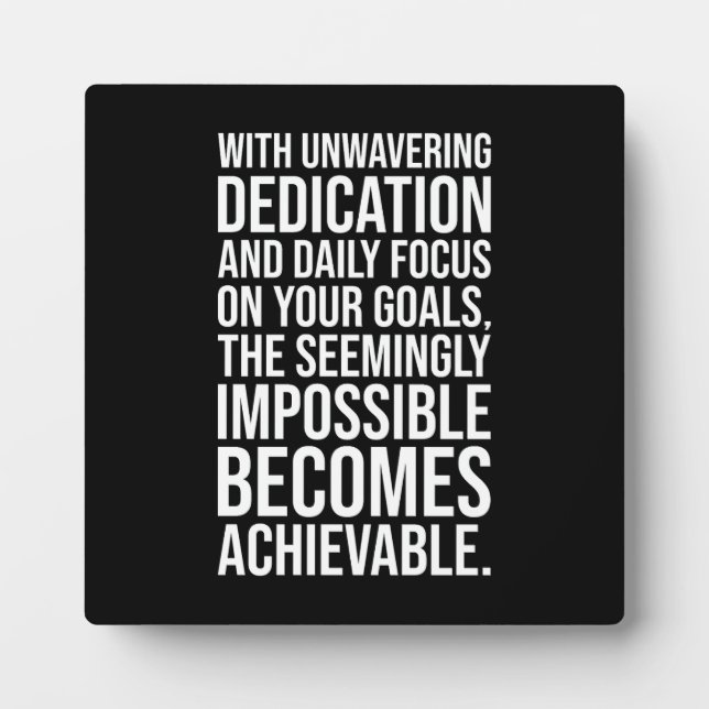 Focus - Impossible Becomes Achievable - Motivation Plaque (Front)