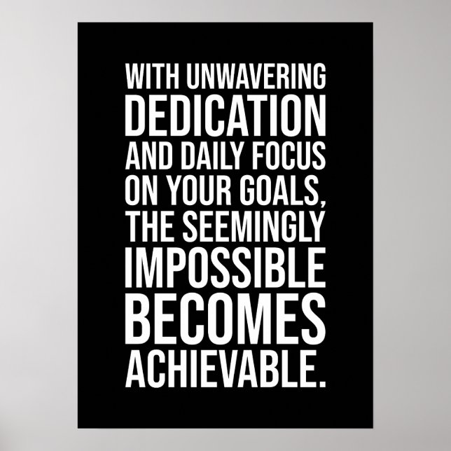 Focus - Impossible Becomes Achievable - Motivation Poster (Front)