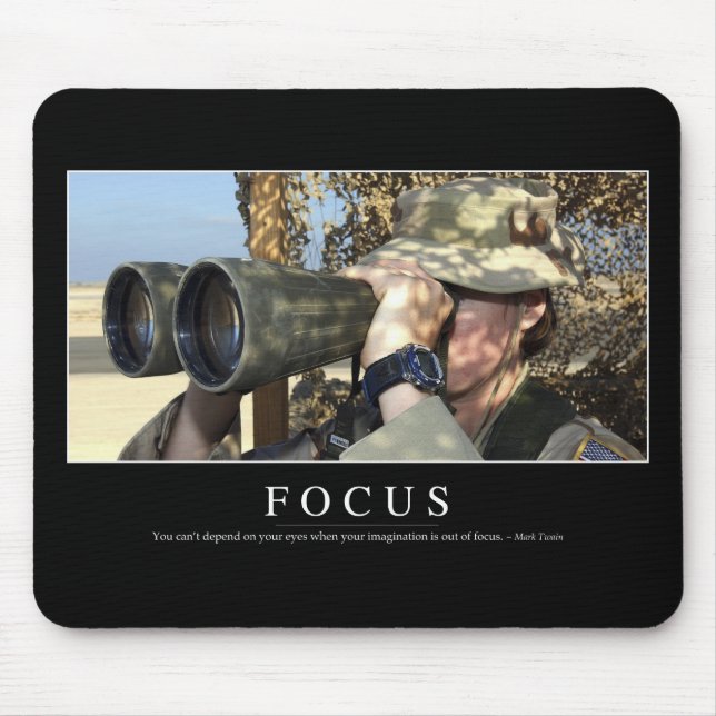 Focus: Inspirational Quote Mouse Pad (Front)