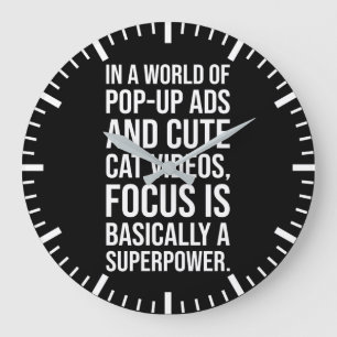 Focus Is A Superpower - Success Motivational Large Clock