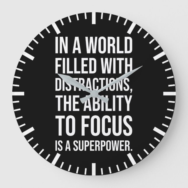 Focus Is A Superpower - Success Motivational Large Clock (Front)