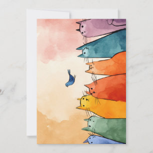 Focus Mode Cats – Funny Cat Quote Art Holiday Card