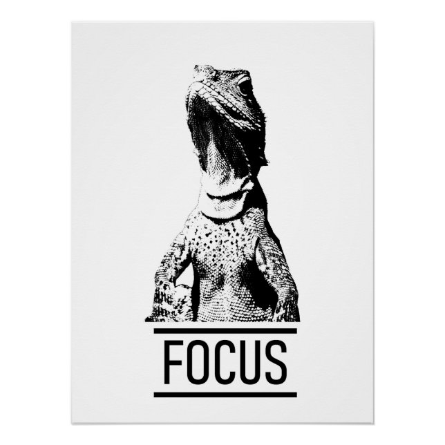 Focus Motivational Text | Lizard Poster (Front)