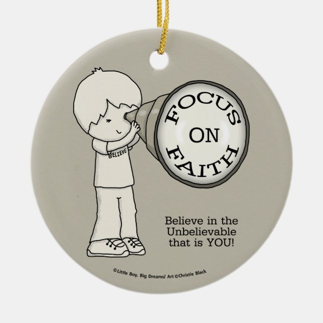 Focus On Faith Ceramic Ornament (Front)