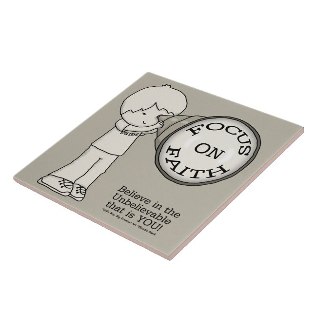 Focus On Faith Ceramic Tile (Side)