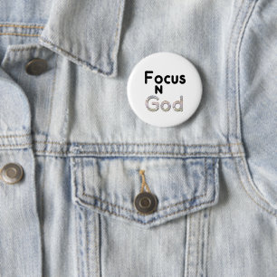 Focus on God 6 Cm Round Badge