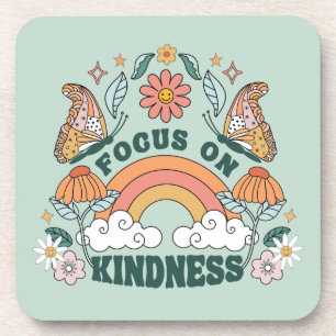 Focus on Kindness Groovy Graphic Coaster