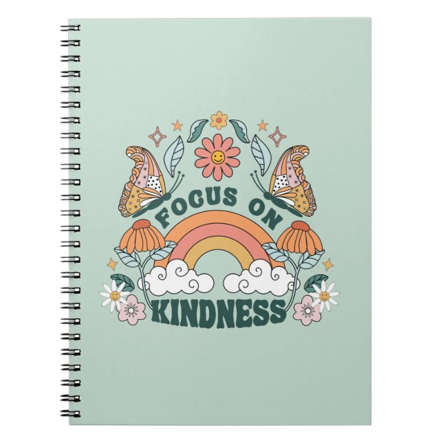 Focus on Kindness Groovy Graphic Notebook (Front)