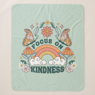 Focus on Kindness Groovy Graphic Sherpa Blanket