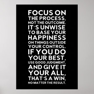 Focus On Process, Not Outcome - Success Motivation Poster