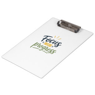 Focus On Progress Motivational Quote Typography Clipboard