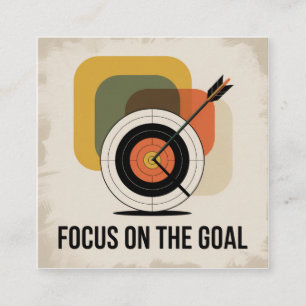 Focus On The Goal Square Business Card